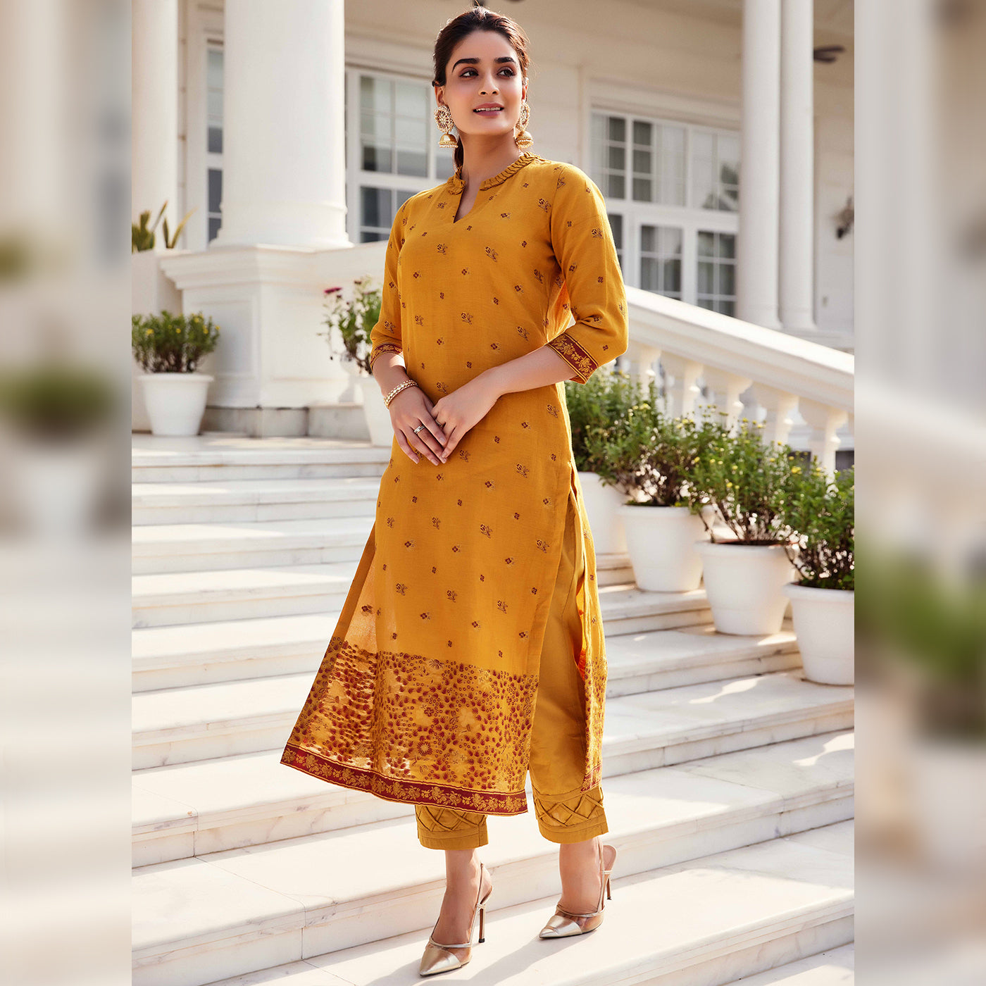 Golden Colour Dress Design Ideas || Golden Colour combination Punjabi Suit  || Golden Colour Dress || - YouTube